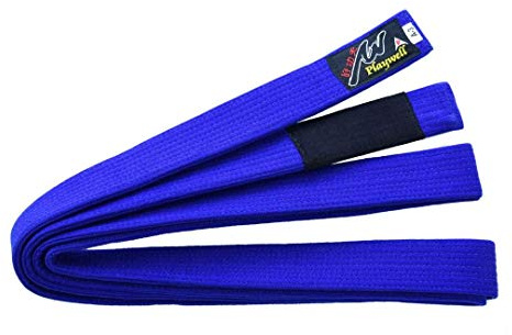 Playwell Artes Marciales Grado de Competencia BJJ Jiu Jitsu Pro Grueso Calidad Cinturón - Azul - Azul, A4