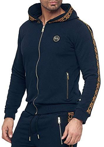 RED BRIDGE Pull à Capuche pour Homme Hoodie Veste de survêtement Fermeture éclair Bleu L