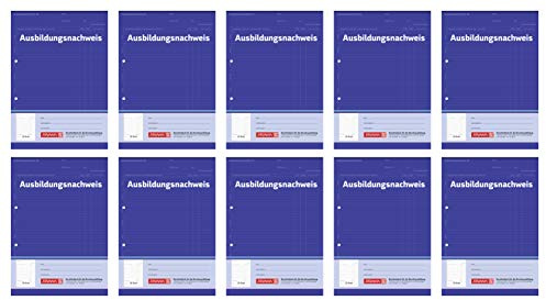 Brunnen 1042572 Berichtsblock Ausbildung / Ausbildungsnachweisblock (A4, 28 Blatt, gelocht, 1 Woche je Seite) (10 Blöcke)
