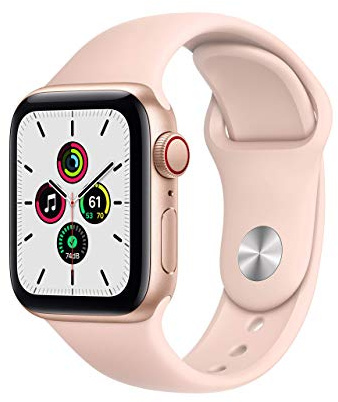 2020 Apple Watch SE (GPS + Cellular, 40MM) Gold Aluminium Case with Pink Sand Sport Band (Renewed)