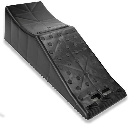 CARAVANTURE Flat Tire Changing Ramp – Heavy Duty Roadside Aid for Tandem Dual Axle Trailer – ONE PIECE and ONE Easy Step – 5.5 Inch Lift, 20,000 lb Lift Capacity, All RV and Utility Trailers