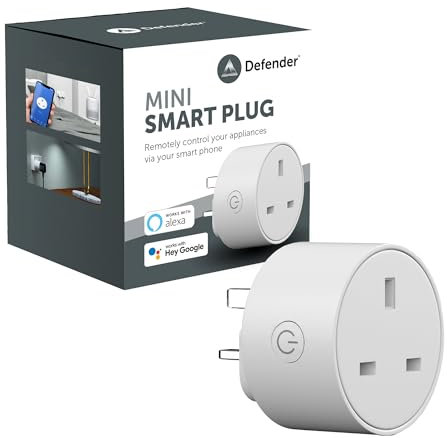 Defender Smart Plug WiFi - Alexa & Google Home Compatible Wireless Voice Controlled Outlet - Remote Control Timer Socket for Home Automation - Smart Wifi Socket - Ideal For Christmas Tree Lights