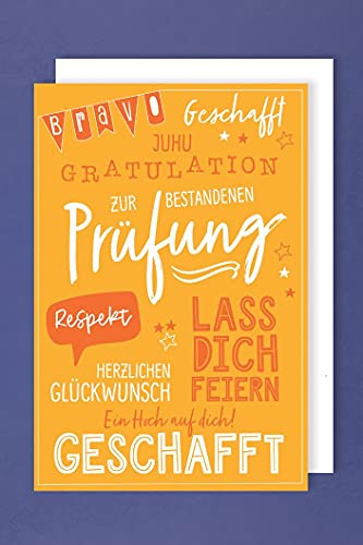 AvanCarte Prüfung Grußkarte Karte Abitur Examen Gratulation Geschafft 16x11cm