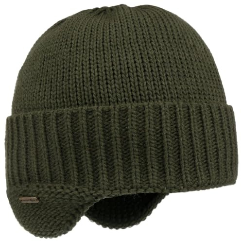 McBURN Anton Ohrenschutz Strickmütze Ohrenmütze Wintermütze Mütze Wollmütze Skimütze Herren - Made in Italy mit Futter, Futter Winter Herbst-Winter