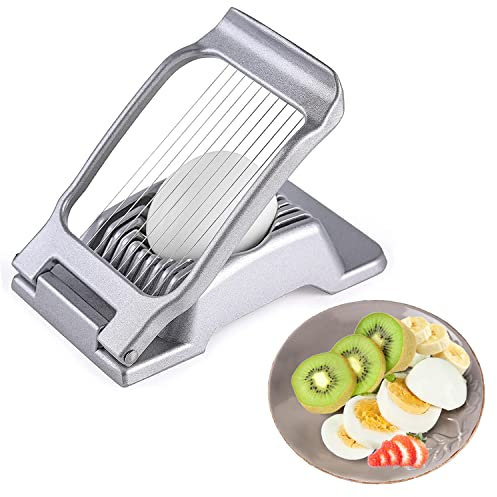 Egg Slicer for Boiled Eggs, Egg Cutter for Hard Boiled Eggs, Multipurpose Stainless Steel Wire Egg Slicer for Ham Banana and Strawberry Soft Fruit