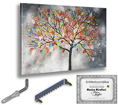 Monica Mirafiori I 100% HANDGEMALT I Gemälde Buntes Kleid 120x80cm | Gemälde Handgemalt | Acrylgemälde | Sehr Großes Acrylbild I Moderne Kunst I Kunstbilder