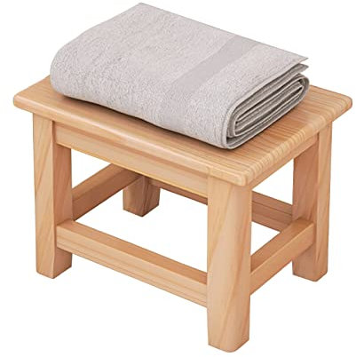 XOTAK Sgabello da Doccia per Vasca idromassaggio Impermeabile, Sgabello da Barba in Legno Panca per Vasca Antiscivolo Seggiolino Portatile per Adulti Anziani Donne anziane (Size : 28cmx20cmx20cm)