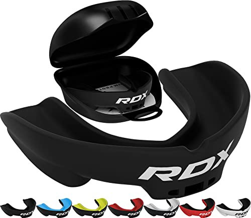 RDX Gum Shield for Boxing MMA Kickboxing Muay Thai Judo Karate - Adult Mouth Guard Mouthpiece Jaw Protector with Storage Case, Martial Arts Football Rugby Hockey Contact Sports - Above 12 Years Age