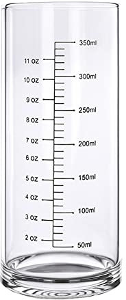 350ml Glass Measuring Cup Jug with Scale, Heat-Resistant Transparent Glass Cup Graduated Beaker Measuring Container for Microwave Milk Coffee Hot/Cold Drinks Iced Beverage Tea Medical Use