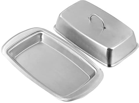STOBAZA Edelstahl Butterdose Rostfrei Frischhaltedose Für Butter Käse Desserts Snacks Korrosionsbeständig Poliert Langlebig Praktische Aufbewahrungs Isolierplatte Für Küche Restaurant