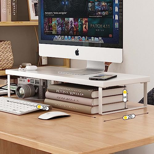 Wbeian Supporto in legno per monitor da ufficio, organizer da scrivania per PC, laptop, monitor da scrivania, supporto per monitor da scrivania, con piedini in metallo