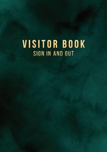 Visitor Book Sign In and Out: Visitor Register Log Book for Recording Guest Sign In and Sign Out, Visitor's activity Recorder for Offices and Businesses, Track over 3000 Entries | Green Marble
