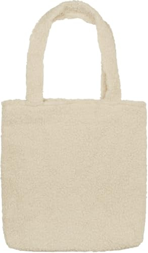 styleBREAKER Damväska i teddypäls med långa breda handtag, axelväska, stickat utseende, enfärgad 02012402, Beige, Einheitsgröße