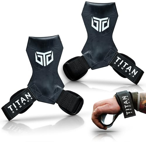 Titan Armour® Gewichthebergurte | Strapazierfähiger Multi-Grip-Stärker: Herren und Damen | Fortschrittliche Gewichthebergurte für Zug- und Push-Übungen | Hakenriemen Gewichtheben | Verstärkte Nähte |
