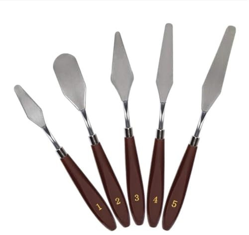 Molinter Cream Spatula Palette Knife Spreading Pallets for Cakes Stainless Steel Baking Pastry Tool Mixing Scraper Pack of 5