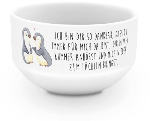 Mr. & Mrs. Panda schale Pinguine trösten - Geschenk, dessertschale, Hocheitstag, Mitbringsel, Schüssel, Snackschale, Hochzeitstag, Jahrestag, Valentinstag, Obstschale, für Frauen, Müslischale
