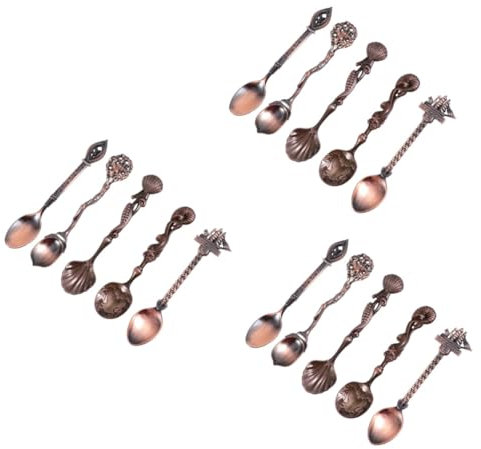 Garneck Ensemble De 15 Cuillères À Café Rétro Sculptées Style Cour Pour Bar À Café Glaces Et Thé