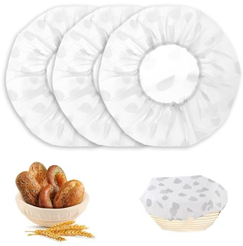 3 Piezas Fundas Premium para Cestas de Fermentación, Ollas y Alimentos, Cubierta de Prueba para Pan, Cubierta Redonda de Cesta de Prueba, Extra Fuertes y Resistentes, Fundas para Pan (27CM)