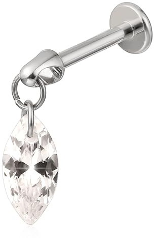 limerencia titan F136 Hypoallergen Piercing-Schmuck,flacher Rücken mit Innengewinde Ohrstecker 18g für Labret Knorpel Monroe Medusa Tragus Helix Nase Lippe(1 Stück)