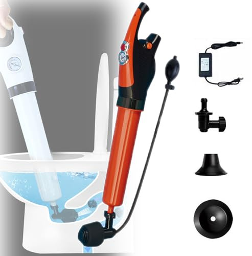 Pistola elettrica per stantuffo per WC, disostruente per tubi per carichi pesanti da 7 bar, set di strumenti per disintasare il tubo di scarico dell'aria ad alta pressione, attrezzatura pneumatica