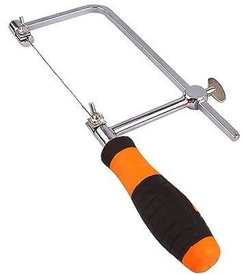 VOBOR Sega da Gioielli, Seghetto da Traforo con Telaio Regolabile e 5 Lame, Strumento di Taglio per Legno, Pietra, Giada, Metallo (S)