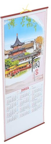 STOBOK Wandkalender Hängender Jahresplaner Klare Druckwand Kalender Haushaltsplaner Traditioneller Chinesischer Wandrolkalender Jahr Der Schlange Organisierter Monatskalender