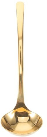 ZGXNYI Lot de 2 cuillères à Soupe en Acier Inoxydable avec décor doré et Long Manche Louche à Soupe en Acier Inoxydable