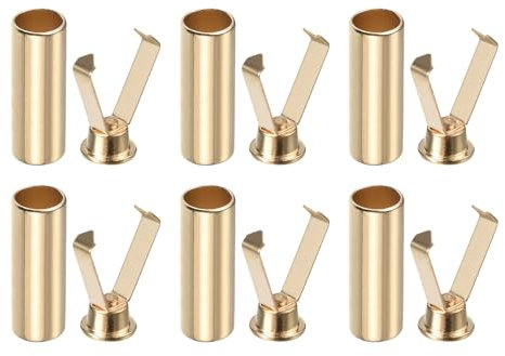 QUARKZMAN 6 st snören legering spets huvud, guld cylindrisk ton sko spets spetsar spets metall aglets ersättning huvud för fotografering, Guldton, 6mm