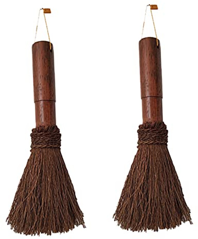 CIYODO Handmade Coconut Fiber Pot Brush 24cm Wooden Handle Heat Resistant Multi-Purpose Kitchen Scrubber for Wok and Pot Cleaning