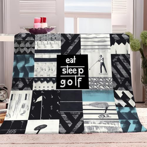 XCQHZYQ Mantas para Sofa Grande Deportes Diseño Patchwork Golf 130x150 cm Microfibra Mantas para Sofa, Manta Polar Sofa Extra Suave, Manta de Franela Cálida y Suave para Sofá Grande, Colcha