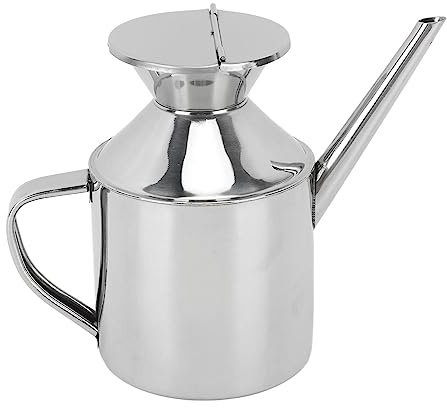 ACOGEDO Ölspender, 450 Ml, Mehrzweck-Ölspender aus Edelstahl, Ölspender für die Küche, Leicht und Tragbar, für Alten Essig, Speiseöl, Sesamöl, (Mit Griff)