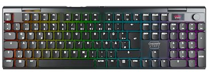 Cherry XTRFY MX 10.1 Wireless, Mechanische Low-Profile Gaming-Tastatur, Deutsches Layout (QWERTZ), Multi-Device-Keyboard, MX LP 2.0 RED Switches, Schwarz