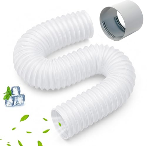 Abluftschlauch Klimagerät mit Adapter 150 mm 2m,Lüftungsrohrverbinder,Klimaanlage Abluftschlauch 2m,Klimaanlage Schlauch,Abluft für Klimaanlagen,Wäschetrockner,Abzugshaube Trocknerzubehör