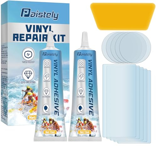 Kit di riparazione per piscine in PVC, impermeabile, sale, acqua calda e resistente ai raggi UV, kit di riparazione gonfiabile per una varietà di gonfiabili, tra cui castello gonfiabile, anello da