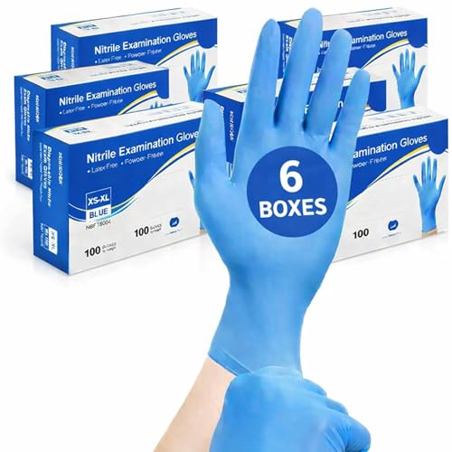 MEDITOP 600 x Blue Disposable X Small Nitrile Examination Gloves Multipurpose,Mechanical, Industrial, Hair & Beauty, Janitorial, Multipurpose-Powder Free(600 Gloves, XS)