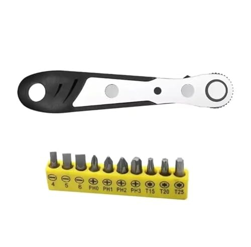 ZWCSHUU Cacciavite ad Angolo retto Cacciavite a cricchetto Offset a 90 Gradi Cacciavite a cricchetto Tascabile a Basso Profilo Chiave a Bussola for Punte Chiave Offset(Black)