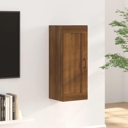 KTHLBRH Armario Flotante de Madera Contrachapada con 1 Puerta, Armario de Pared para Almacenamiento en Salón y Dormitorio, Estantería Colgante Multiusos para Optimizar