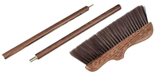 TOGEVAL Scopa in Legno Per Terrazze Pulizia Scopa Setole Dure Per Esterni Strumento Da Giardino Manico