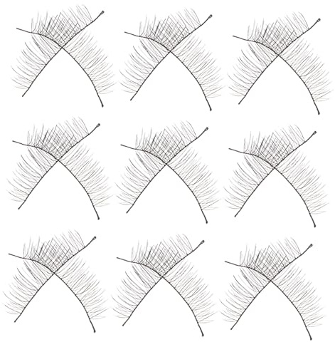Pestañas Postizas Largas Hechas a Mano Negro 10 Pares Fibra Sintética | Voluminosas y Naturales, Reutilizables para Uso Doméstico y Profesional, Confort al Llevar