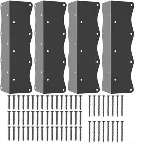 Solaughguy Sturdy Metal Corner Brackets for Raised Garden Beds, L-Shaped Wave Edging Design with Double Row Screw Holes, Stainless Steel Reinforcement Braces(2pcs)