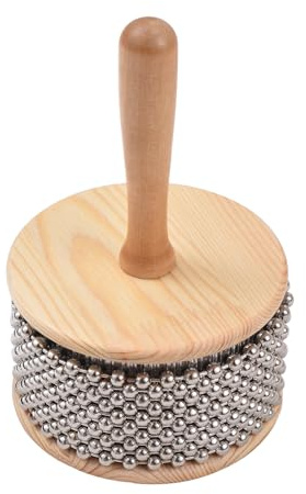 Odorkle Cabasa en Bois Compact, Instrument éducatif plaqué Métal, Son de Percussion Classique pour Enfants et Groupes de Musique