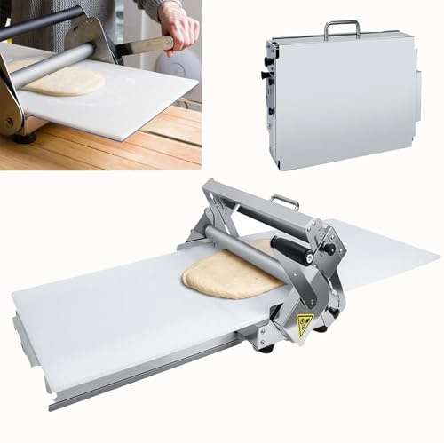 vanenferse Sfogliatrice Manuale Professionale, Macchina per Pasta Sfoglia, con Spessori Regolabili, Macchina in Acciaio Inox per Croissant, Pizza E Pasta, Superficie Antiaderente in PP