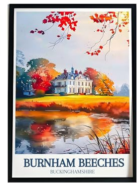 Vintage Travel Posters - Home Decor Bathroom Living Room Posters Aesthetic Boho Burnham Beeches Art Print Collection Farnham Common British Countryside Wall Gift Travel Poster