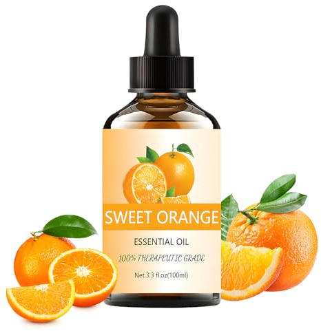 Orangenöl Duftöl Orange 100ml Ätherisches Öl, Ätherische Öle Orange 100% Reine Natürliche Süß und Langanhaltend für Diffuser Duftlampe Diffusoren Raumduft Duftkerzen Geschenke