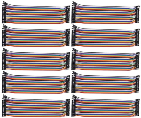 ADOCARN 10 Pcs Multicolored Ribbon Cable Breadboard Jumper Wire Copper Clad Aluminum Wire Flexible Easy Insertion for Breadboard Circuit Prototyping