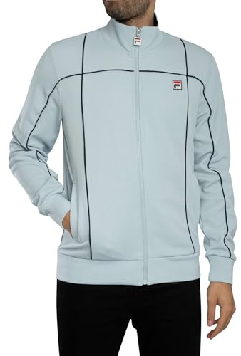 Fila Men's Armando Contrasting Piping Track Jacket, Skyway/Navy, M