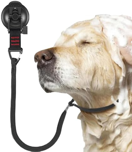 Hunde-Badgurt mit Saugnapf, Wannenpflege-Rückhaltegurte für sicheres Baden, Hundepflege, Duschfessel, verstellbares Hundeshampoo mit robustem Saugnapf für kleine und mittelgroße Hunde