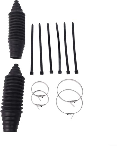 Juego de 2 manguitos interiores de silicona para reparación de engranajes de dirección con bridas y clips, color negro, universal, apto para diferentes modelos de vehículos, resistente y duradero