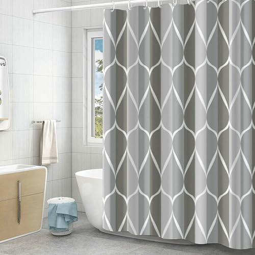 Bishilin Duschvorhang 80X180 Schmal, Duschvorhang Anti Schimmel Polyester Muster Infinity Bad Vorhang für Badezimmer Modern
