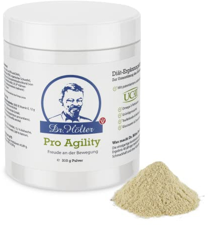 Pro Agility Gelenkunterstützung von Dr. Hölter für die Gelenke von Hunden mit UC-II Kollagen für Hunde beim Thema HD für die Hundemobilität (310g Pulver Pro Agility)